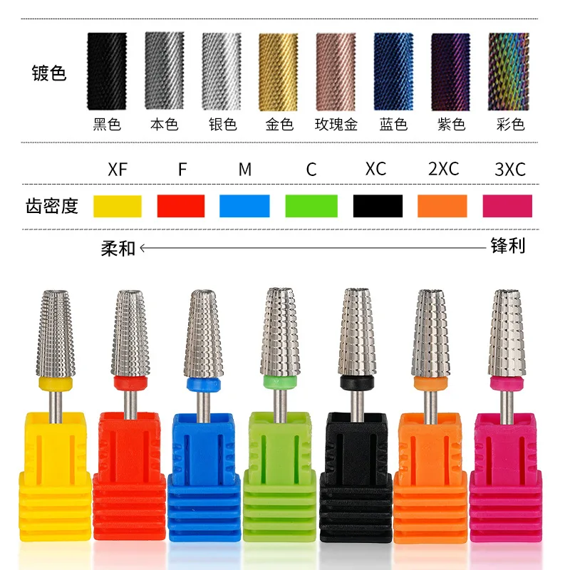 1PCS Carbide Nail Drill Bits Electric Drill Machine Files Milling Cutter Manicure Burr Cuticle Remove Nozzles Nail Art Equipment