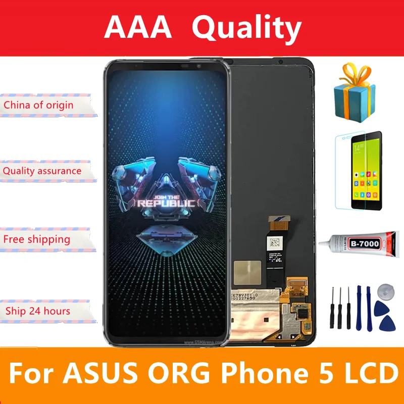 6.78 "; Originale Amoledfor Asus Rog 5 Phone 5 Pro Zs673Ks Display Lcd Touch Screen Digitizer Assembly Per Rog Phone 5 Ultimate Lc
