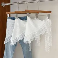 Summer Lace Triangle Headscarf Retro Y2K Embroidered floral Neck Scarf Crochet Hair scarf Bandanas for Women Girls Lace Kerchief