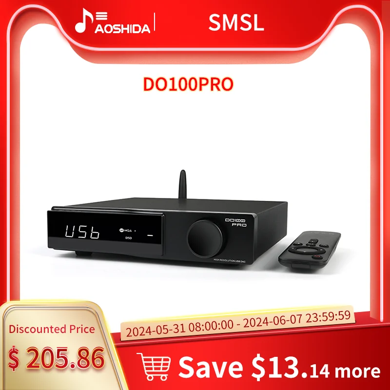 SMSL DO100 Pro Hi-Res MQA DAC Dual ES9039Q2M Decoder Bluetooth5.1 DSD512 OPA1612 HDMI-ARC High End Digital DAC For PS5 DO100pro