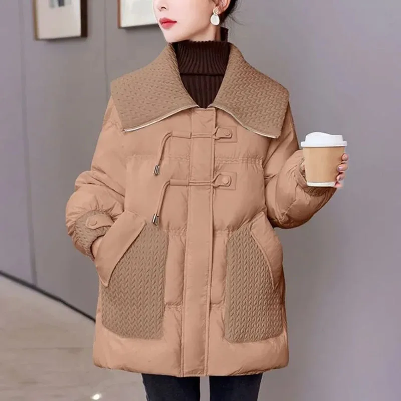 

Thicke Cotton Clothes Women's Winter Long Jacket New Warm Padded Jackets High-End Female Fried Street Parker Down Cotton Coat