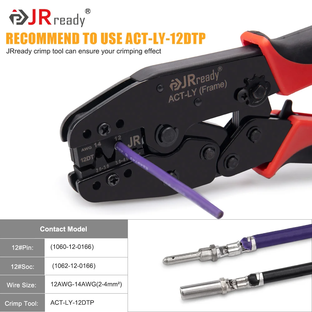 JRready 84PCS ST6251 Deutsch DTP Connector Kit, 2 Wire IP67 Waterproof Connector with Stamped Contacts 14-12AWG, 25A 4