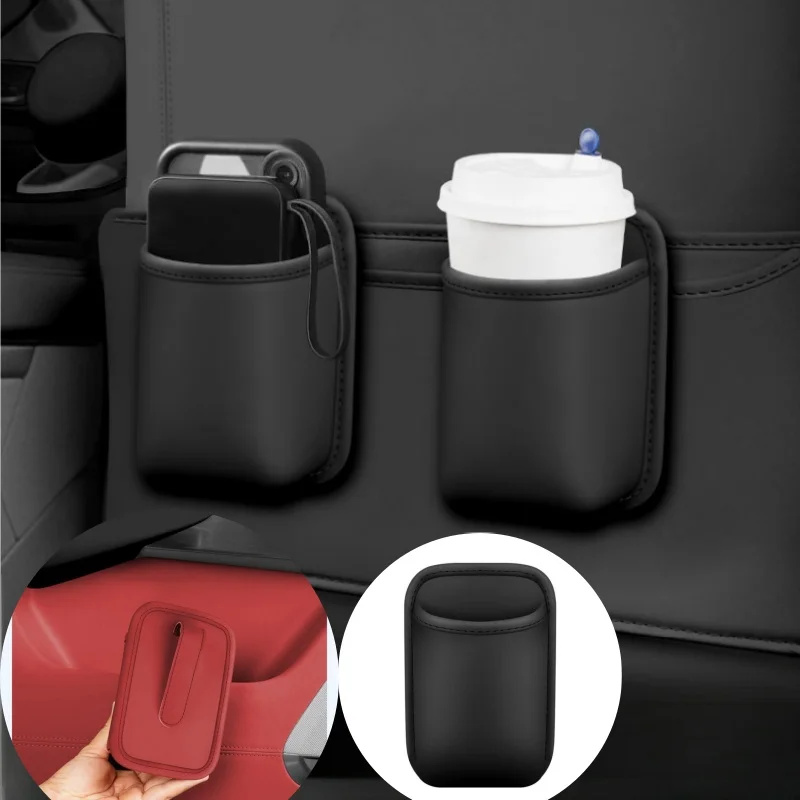 PU Leather Car Door Cup Holder Storage Box Universal Seat Back Organizer Vehicle Car Drink Rack