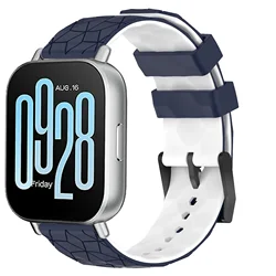 Premium Silicone Smart Watch Band, 22mm Wristband Bracelet in Vibrant Colors for Redmi Watch 5 Active (Blue White)