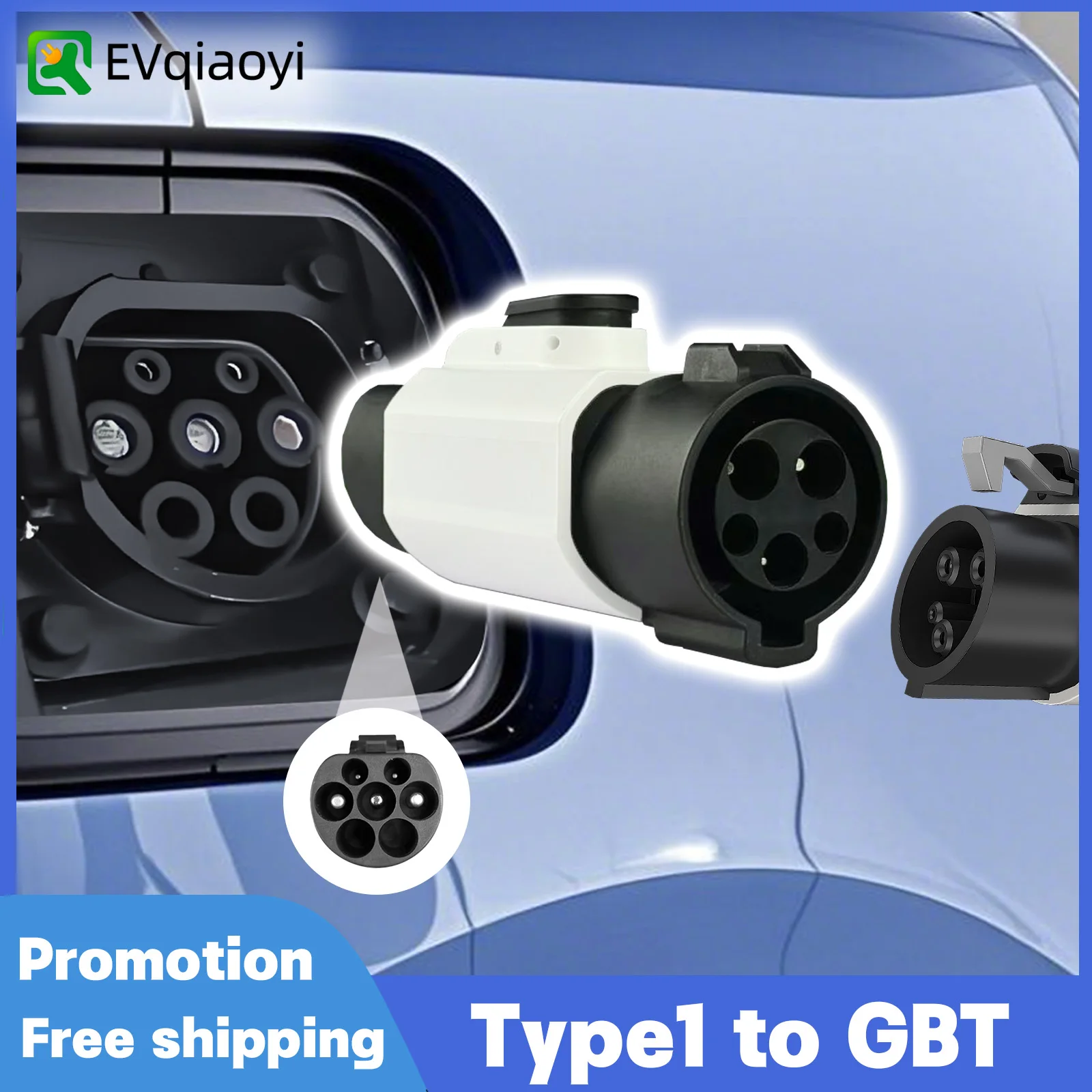 EVqiaoyi J1772 to GBT adapter AC 250V 32A type 1 to GB/T Car EV Charging Adaptor