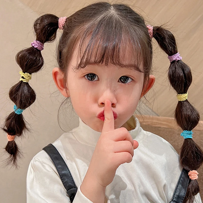 50 stücke Mädchen Candy Farbe Haar Krawatten Elastische Haarband Baby Nette Trendy Bequeme Kopfbedeckung Haar Krawatten Kind Haar Zubehör – Detail 6