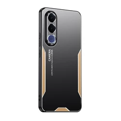 Shockproof Alloy Hard Case with Aluminum Metal Back Cover - Anti - Scratch Protection for VIVO V70 FE (Gold)