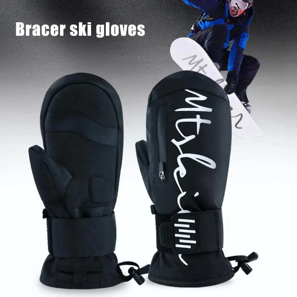 Ski Gloves Waterproof Ski Gloves Winter Ski Gloves with Built-in Wrist Guards for Snowboarding Cycling Waterproof Warm Snowboard 2