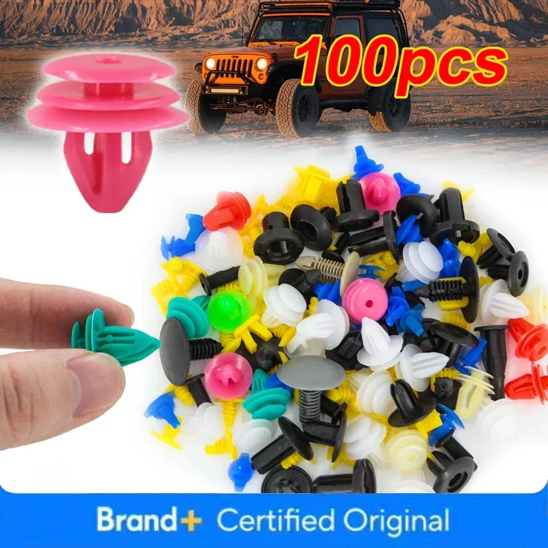 50-100pcs Auto Fastener Clips Vehicle Retainer Rivet Door Panel Fender Liner Bumper Fender Trim Plastic Mixed Car Clips