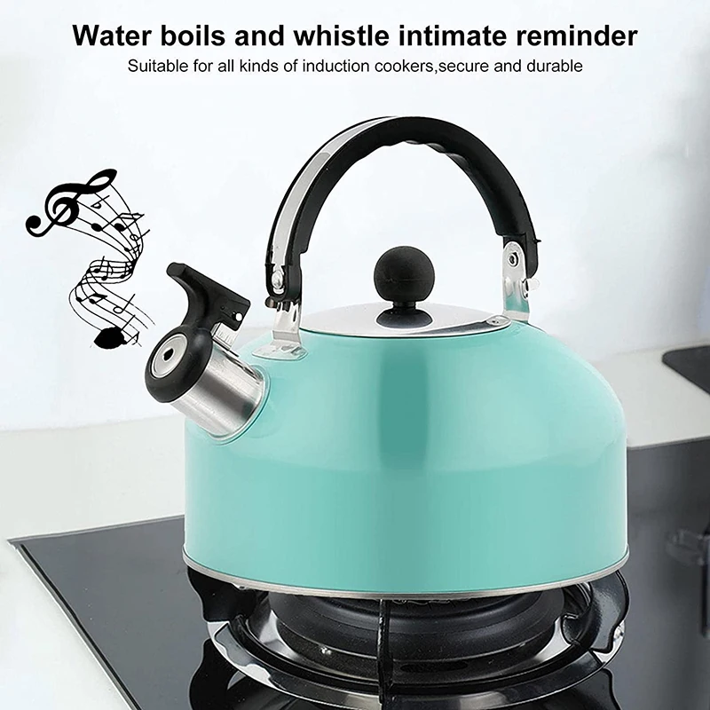 3L Stainless Steel Whistling Tea Kettle Food Grade Tea Pot For Make Boil Water Compatible With Gas Stoves Induction Cooker whistling teapot tea kettle