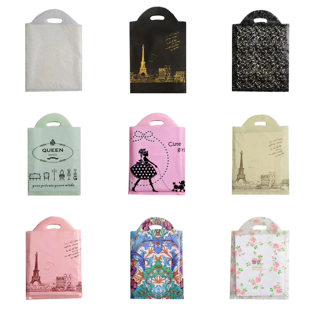 50 Teile/los Kleine Plastiktüte Mit Griff Party Favor Tasche für Schmuck/Spielzeug/Schal Geschenk Verpackung Taschen 20x25 cm Mini Business Tasche