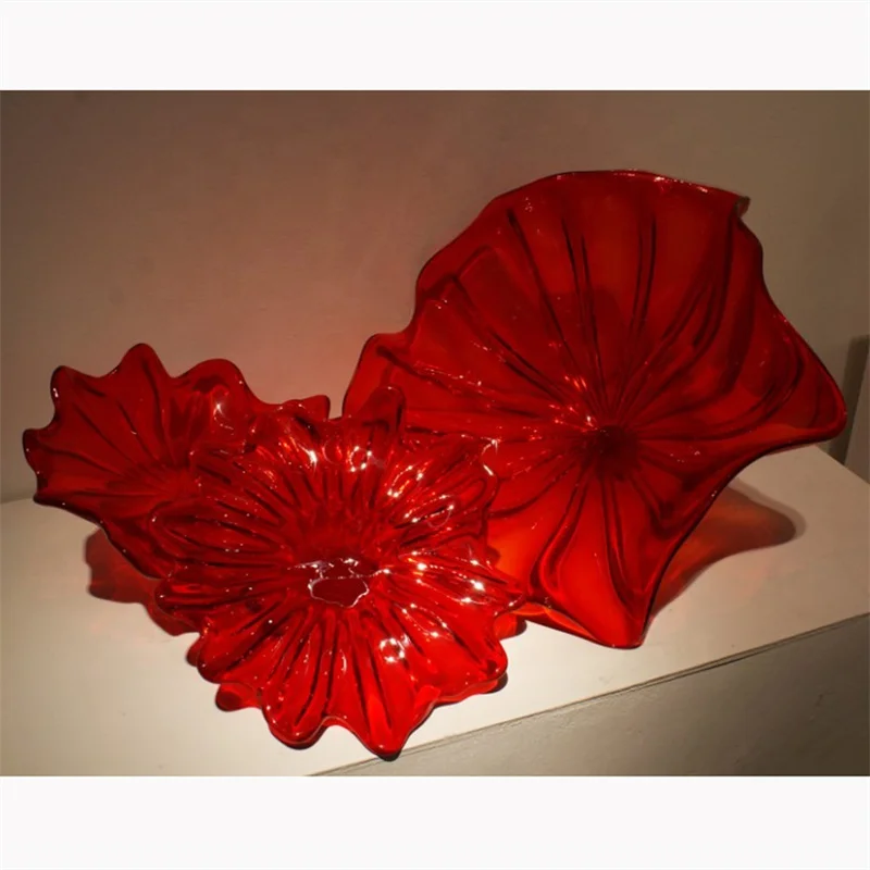 

Hotel Lobby Wall Hanging Light Modern Glass Flower Plate Cone Wall Lamp