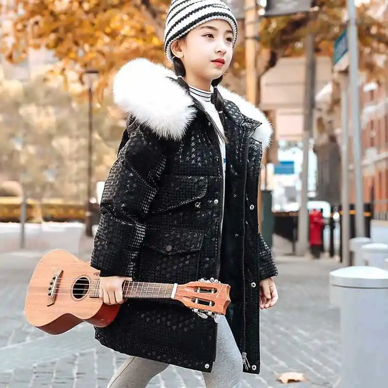 

Детский пуховик Balabala, новинка 2023, зимняя одежда в западном стиле, одежда для девочек, утепленное пальто средней длины