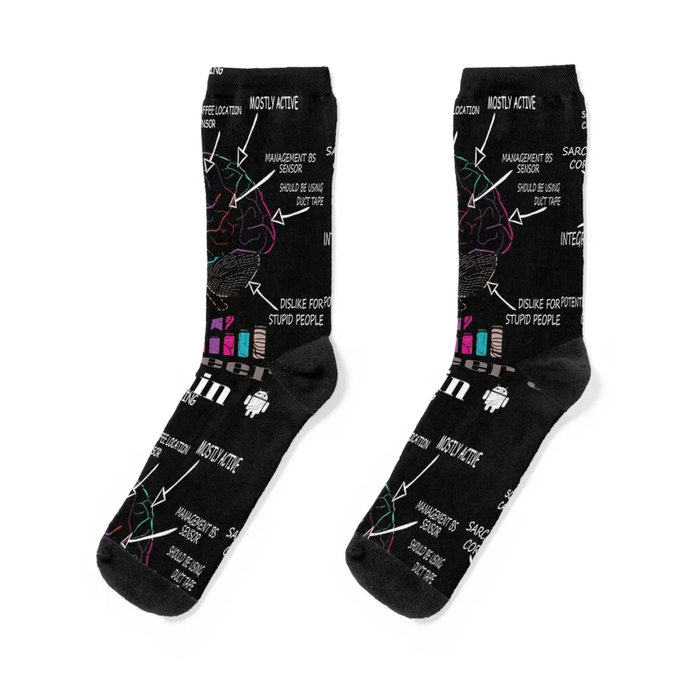 Engineer's Brain Funny Anatomy Socks professional running Sports Socks Men's Women's professional soccer basketball referee whistles outdoor sports whistle accessories sports training volleyball fans teacher p6n9