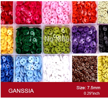 100pcs/lot Sizie:7.5mm ( 5/16") Good Quality Resin Buttons 15 Colors for Sewing Garment Crafts DIY Accessories (KK-010)