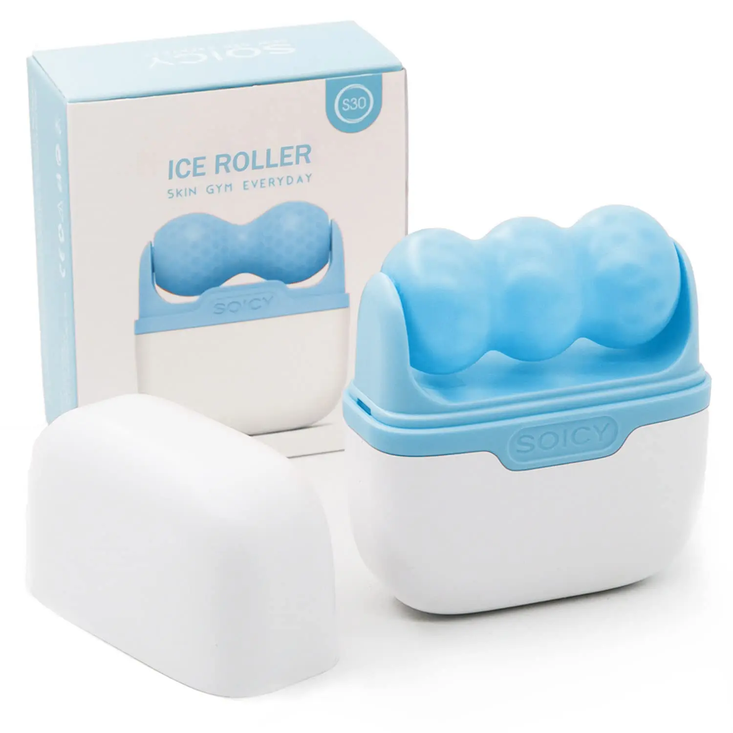 

Ice Roller for Face Facial Skin Care Tools with 2 in 1 Roller and Carry Case to Reduce Puffiness and Relief Pain. Women Gift