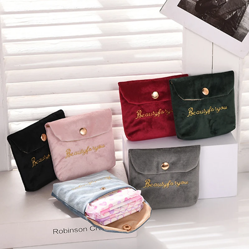 Napkin Sanitary Pad Pouch Women Girl Cute Towel Storage Bag Coin Purse Lipstick Headphone Case Sanitary Credit Card Storage Bag