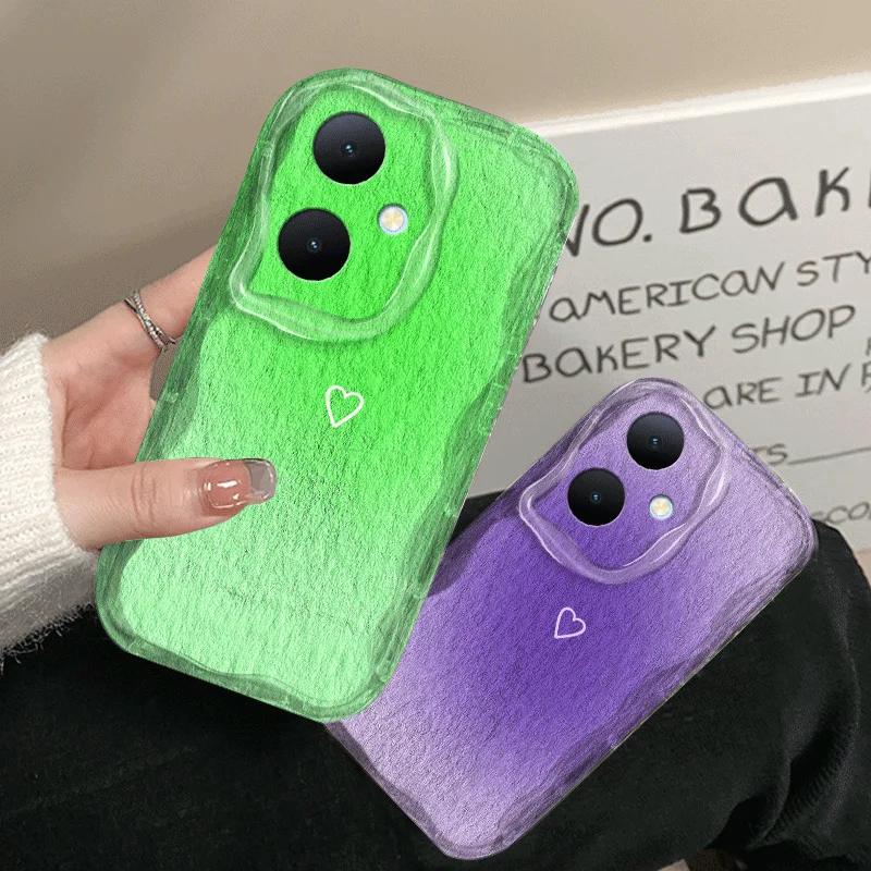 Shockproof Color Heart Pattern Flexible TPU Protective Phone Case