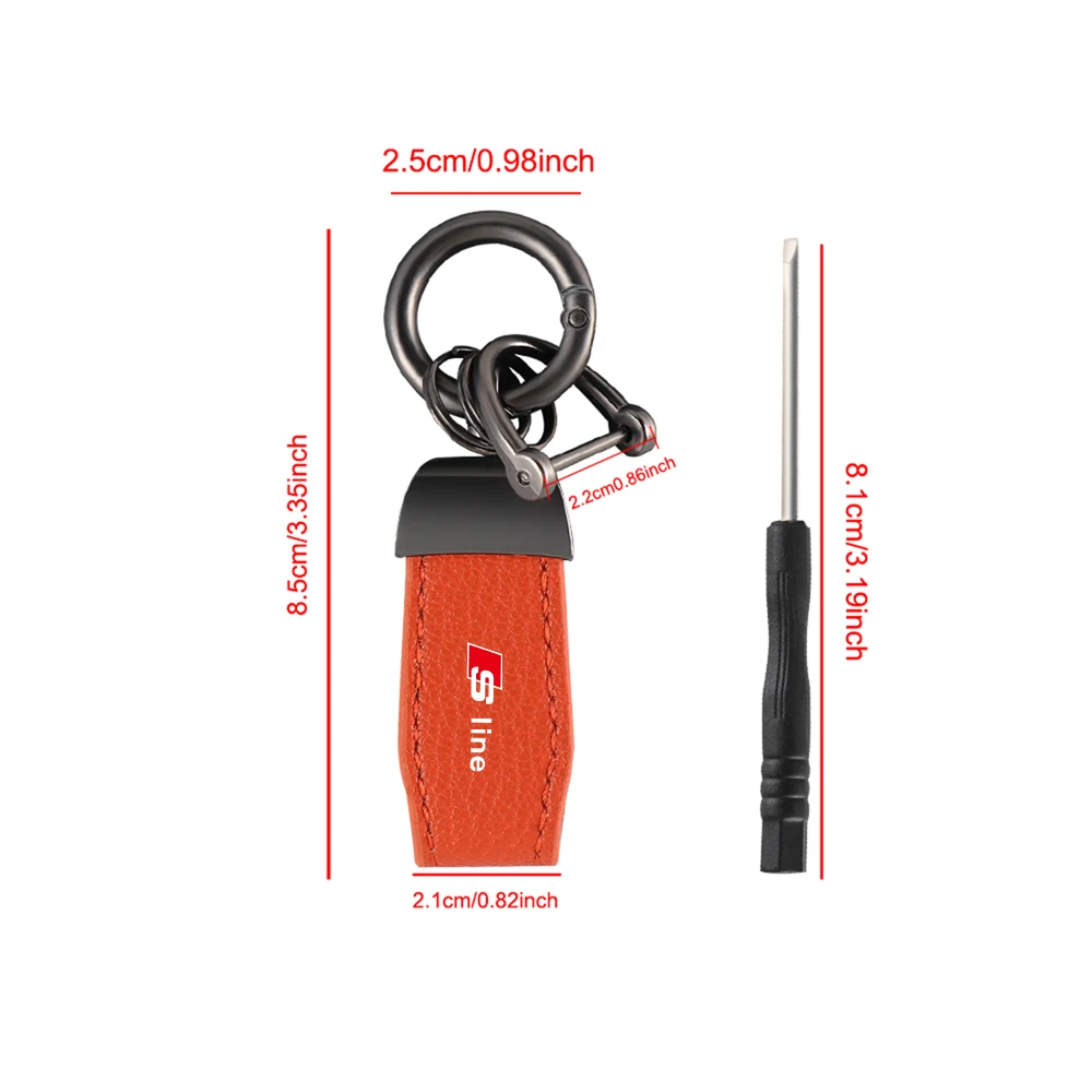 1 Stück Metall-Leder-Schlüsselanhänger aus Zinklegierung für Audi Quattro C5 C6 C7 C5 Sine A3 A4 A4L A5 B3 B4 B5 B6 B7 B8 RS3 – Detail 6