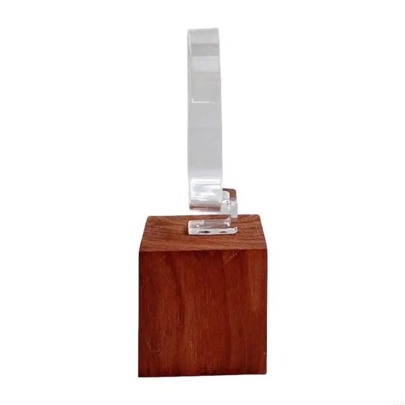 Space Saving Walnut C Circle Watch Stand Sophisticated Watches Showcase Rack Timepiece Holder for Home and Shop Use