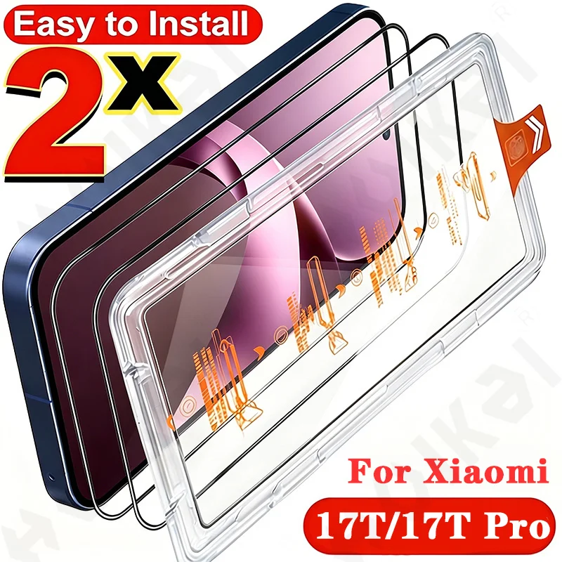Premium Tempered Glass Screen Protector Duo Pack with Easy Installation - HD Clarity, Dust-Free Application