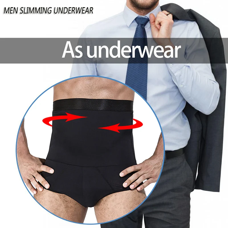 Men Body Shaper Waist Trainer Slimming Shorts High Waist Shapewear Modeling Panties Boxer Briefs Stretch Underwear