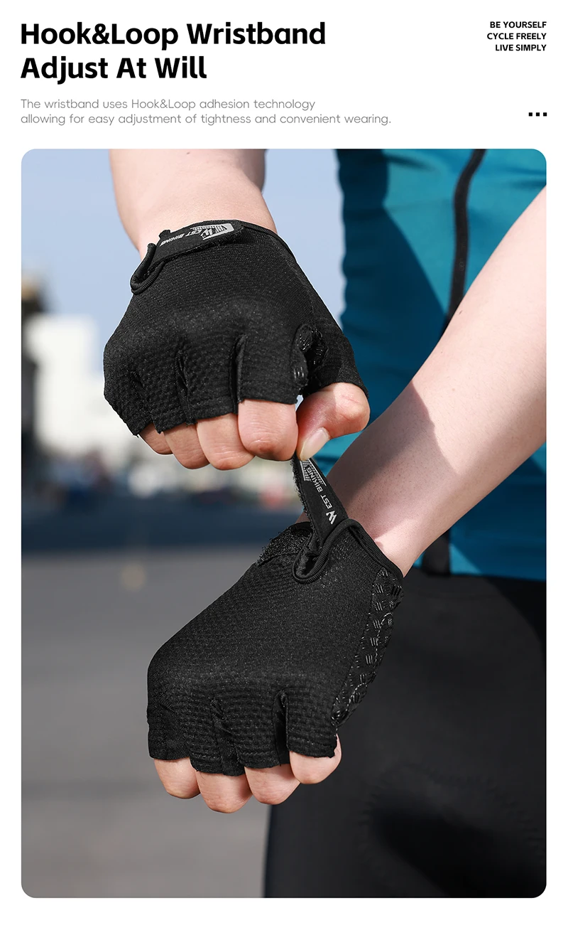 WEST BIKING Fahrradhandschuhe Halbfinger Atmungsaktiv Stoßdämpfend Rutschfeste Silikon-Handfläche SBR-Polster Fahrradhandschuhe für Männer und Frauen – Detail 8