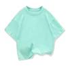 Kids Dropped Shoulder Short-sleeved T-shirt Summer New Pure Cotton Round Neck Loose Bottoming Shirt Student Sportswear 2-10Y 6