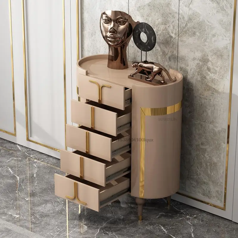 Light Luxury New Five-Drawer Cabinet Combination Modern Minimalist Villa Decoration Porch Cabinet Hallway Furniture Cupboard