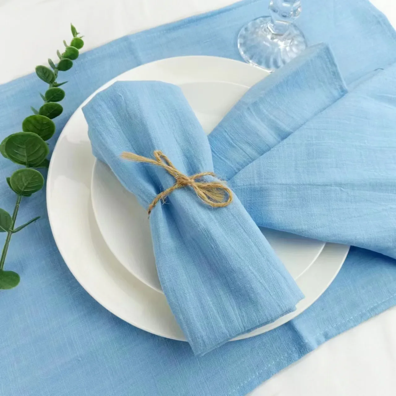 50pcs Napkins cotton Dinner Napkins 30x45cm Sage Green Rustic Table For Wedding Party Baby shower Table Decor