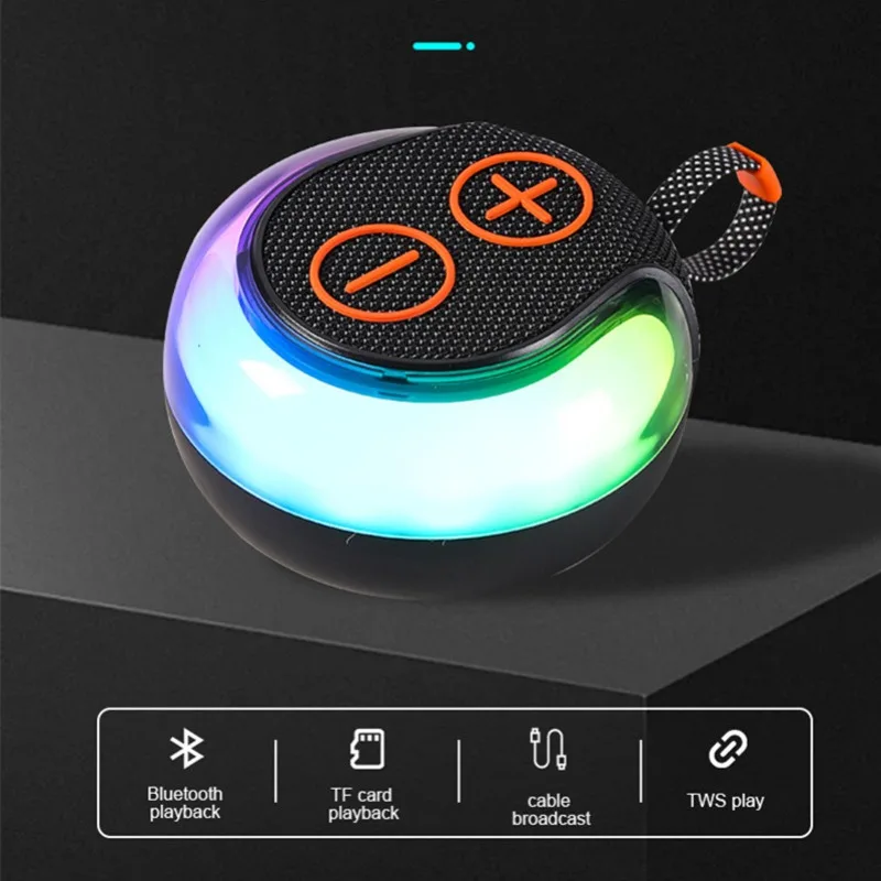 Mini Portable Waterproof Bluetooth Speaker Sound Activated RGB Mobile Music Loud Boombox Home Party TWS Wireless Subwoofer Card_voghion.com