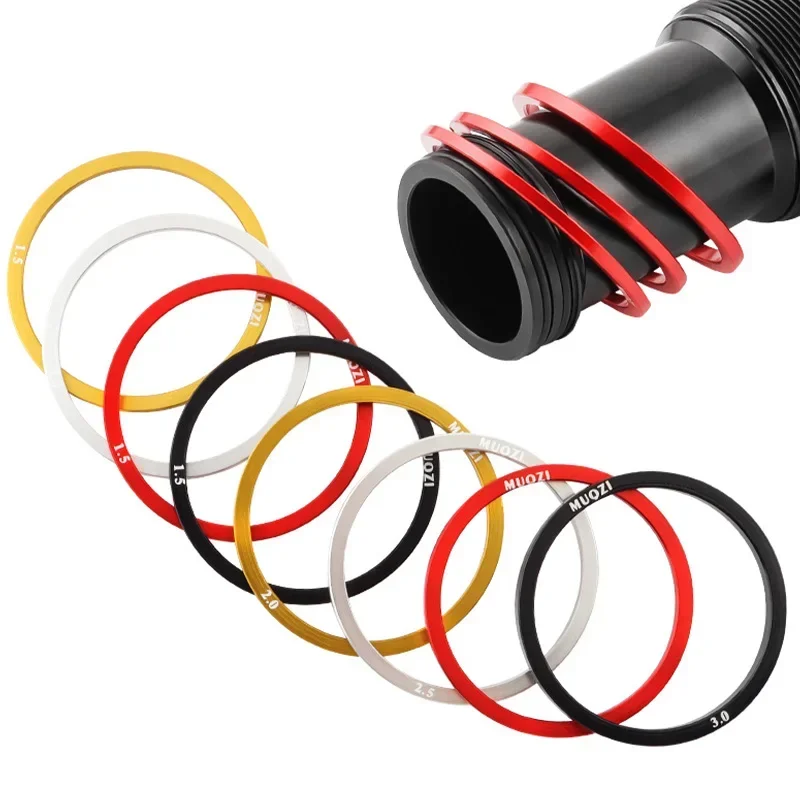 Bicycle Bottom Bracket 5PCS Bottom Bracket Spacer 1.5/2/2.5/3mm Bike Bottom Bracket Adjust Shim Cassette Washer Gasket Cycling Accessories