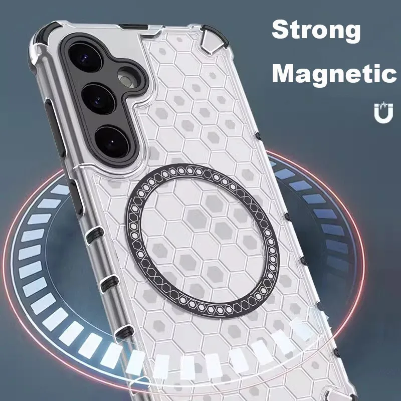 Magnetic Crystal Honeycomb Shockproof Soft Shell with Mag-safe and Air-cushion Protection