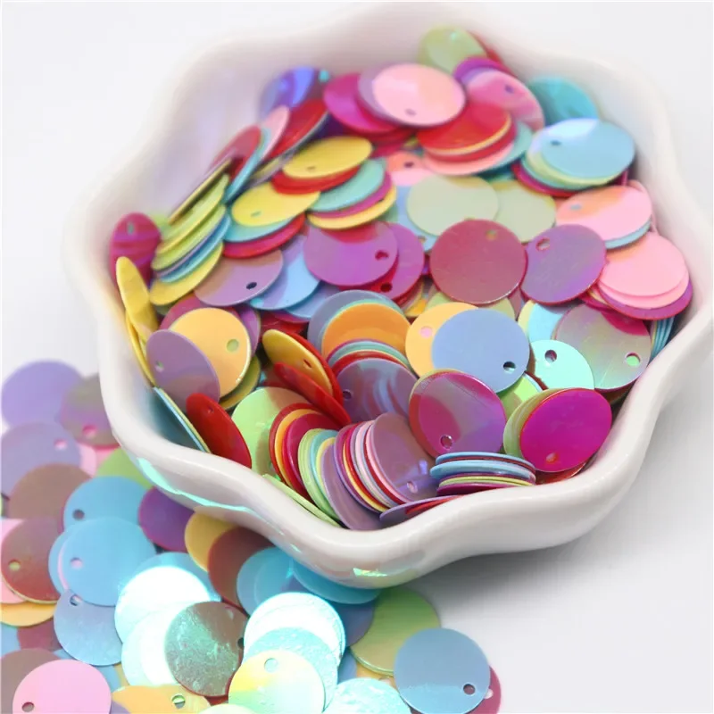 10 15 20 25 30mm PVC Flat Round Loose Sequins Paillettes Sequin Sewing Accessories for Garment
