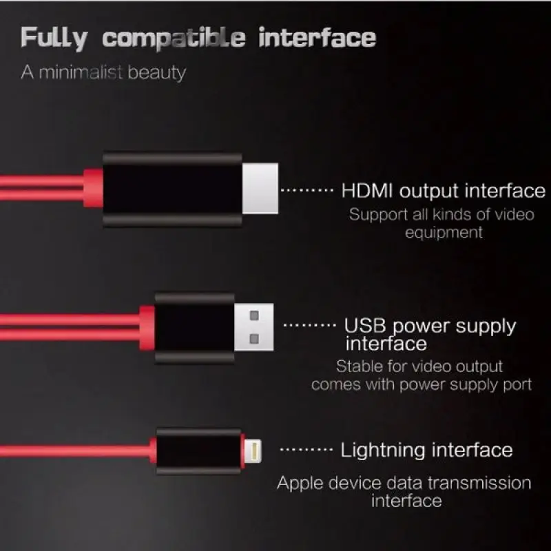 Cable USB tipo C a HDMI para iPhone Lightning teléfono a TV proyector  Monitor MHL a TV adaptador HDMI 1080P HD HDTV Cable de carga - AliExpress