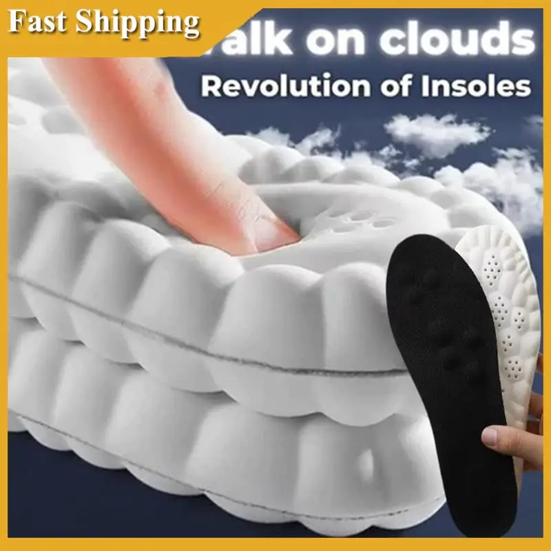 5Pairs 4D Memory Foam Insoles,4D Constant Temperature Comfort U-Shape Sports Memory Foam Shoe Inserts Size 42-A02P