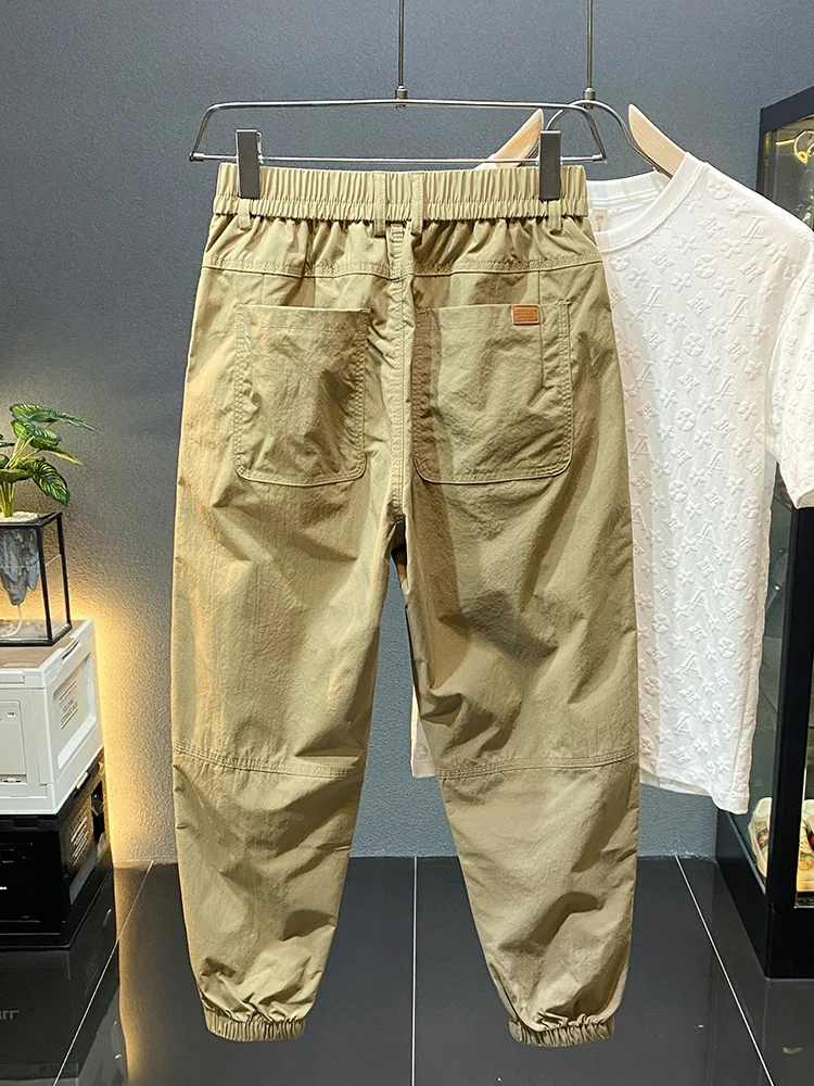 Khaki Casual Pants Men's 2024 Summer New High-End Trendy Loose Tappered Tooling Sports Thin Long Pants