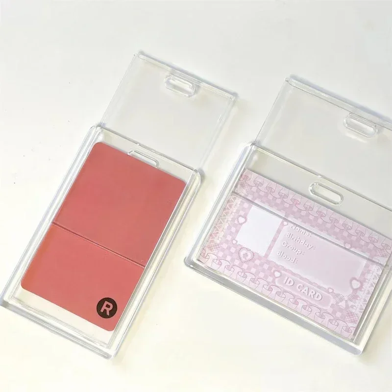 Acrylic Kpop Photo Card Holder Anti-lost Keychain 3 Inch INS Transparent Idol Protective Case Bag Bus Cards Sleeves Supplies card holder,card protector,idol card protector,card display stand,desk card holder,photo card holder,credit card holder