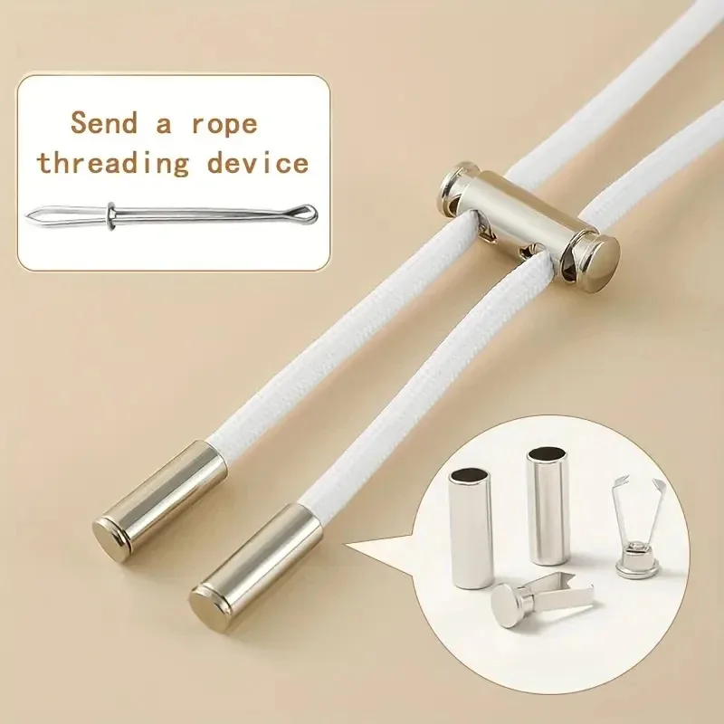 Strong Elastic Band 2M Sweatpants Waist Drawstring Strap With Threading Device Cord Lock Stopper DlY Sewing Band Accessories