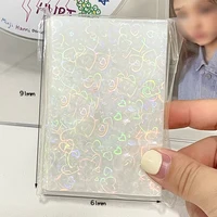 SKYSONIC 50pcs Kpop Card Sleeves 61x91mm Laser Heart Holder For Holo Postcards Top Load Films Photocard Game Cards Protector 1