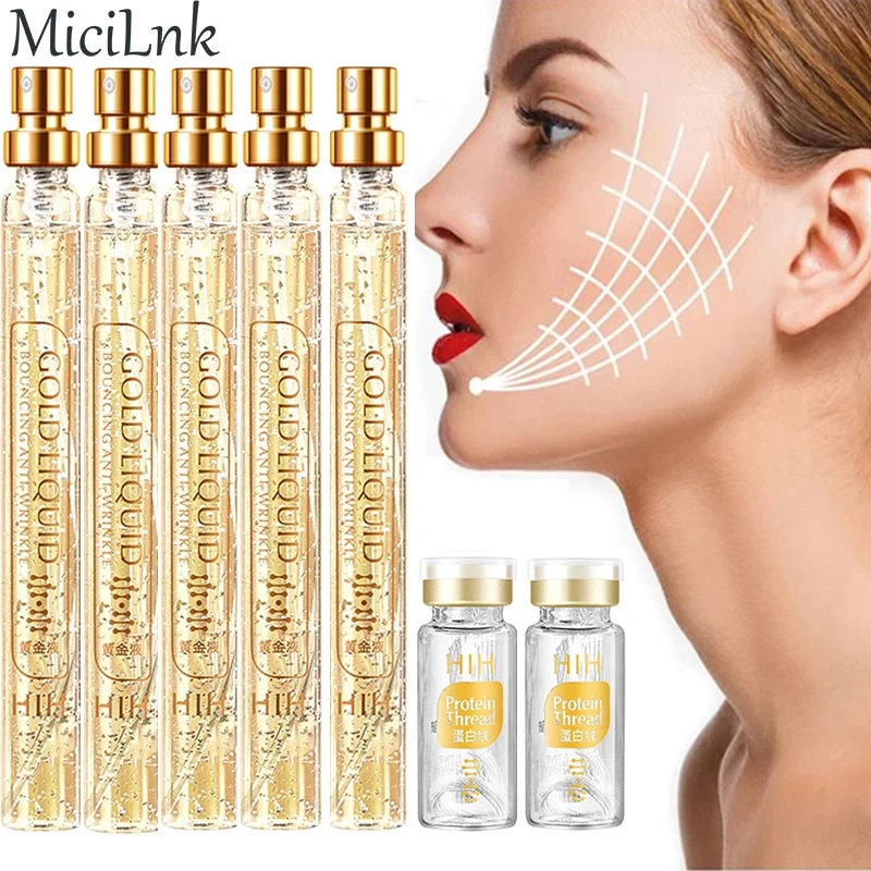 

Collagen Protein Thread Face Essence Set Filler Instant Lift Absorbable Thread Firming Anti-aging Silk Fibroin Line Carving Care