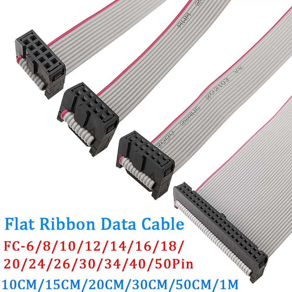 1Pcs254mmPitchJTAGISPGrayFlatRibbonDataCableFC681012.jpg