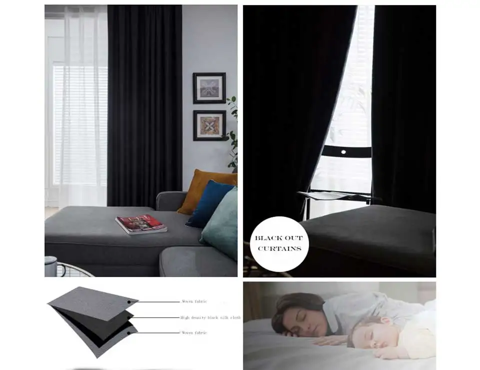Modern Blackout Curtains for Living Room and Bedroom