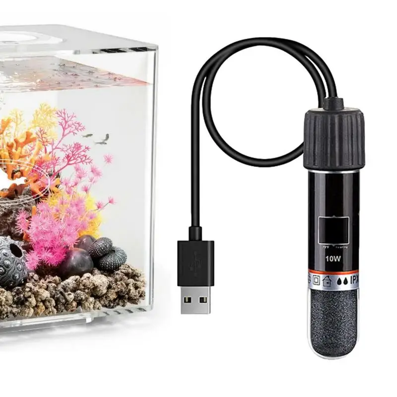 

Submersible Aquarium Heater 10W Fish Tank Heating Rod Intelligent Sensing Heating Tool For Aquarium And Small Fish Tanks
