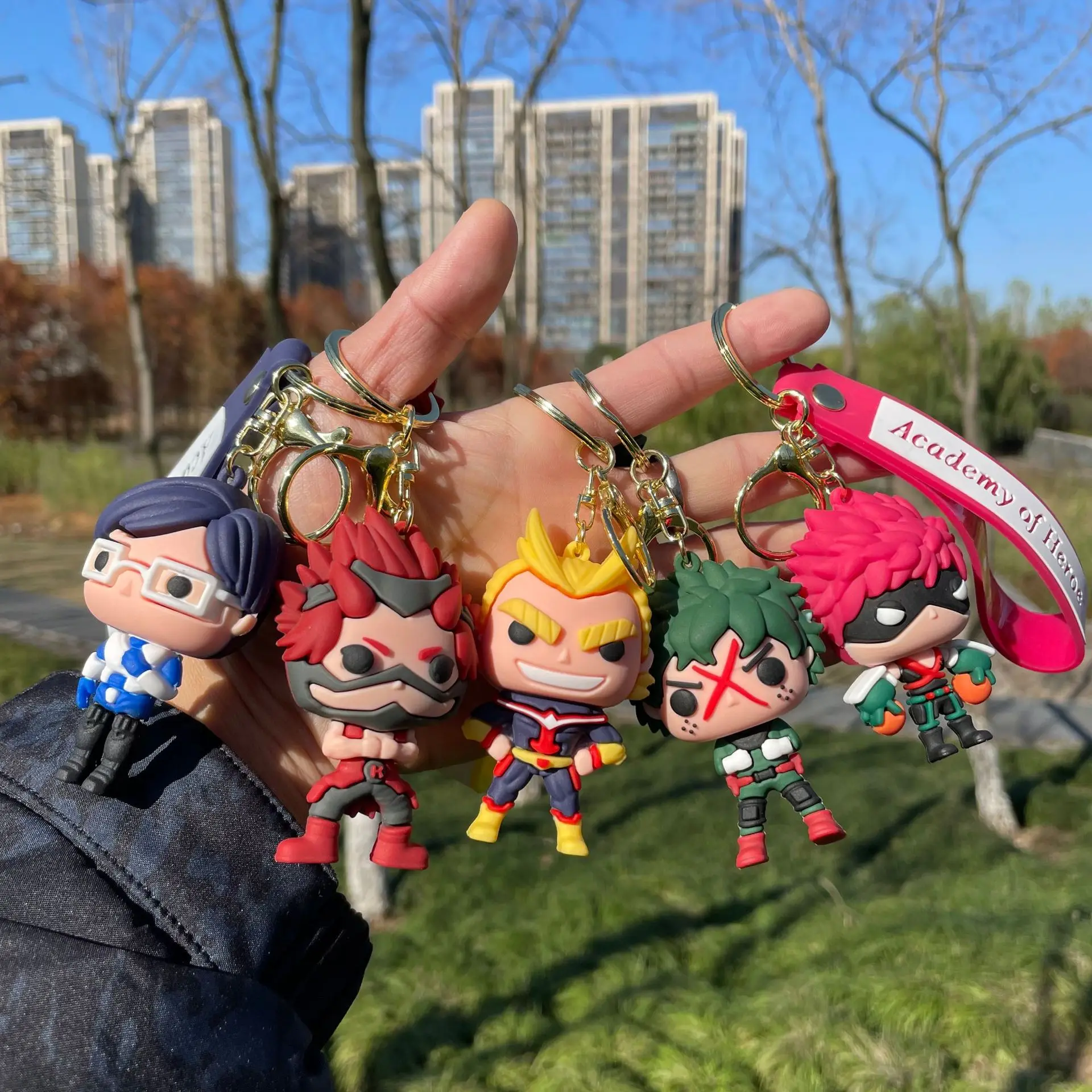 

Anime My Hero Academia Cartoon Midoriya Izuku 3D Cute Keychain Bag Accessories Pendant Decoration Key Ring Jewelry Gifts