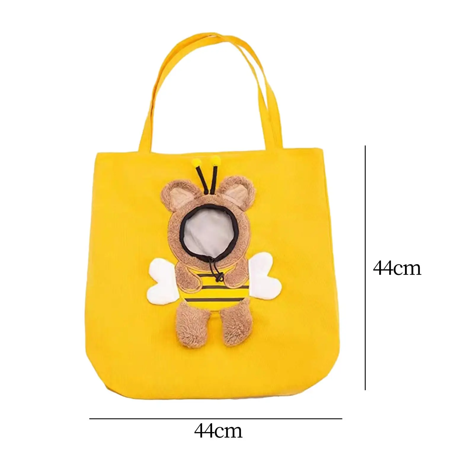 Cat Shoulder Bag Pouch Hand Tote Cat Carrier Bag Cute Bee Shaped Comfortable Strap Size 44x44cm for Puppy, Kitten Hands Free