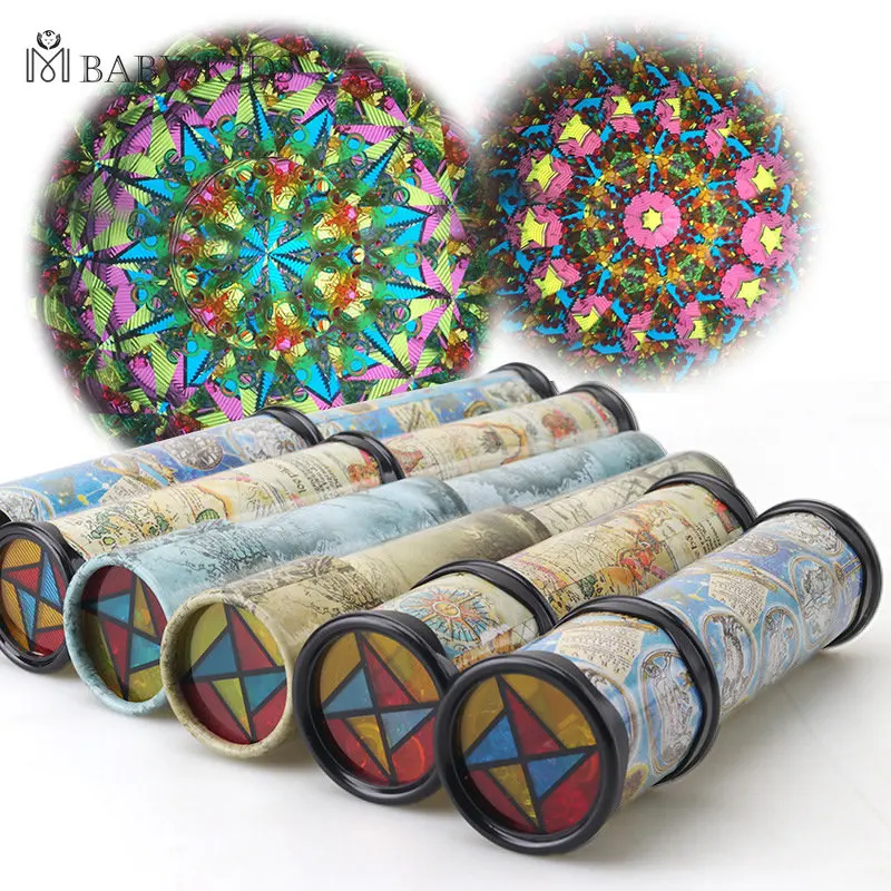 Children Toys Optical Prism 2PCS Scalable Rotating Kaleidoscopes Extended Rotation Adjustable Fancy Colored World Baby Toy Children Autism Kid Toy