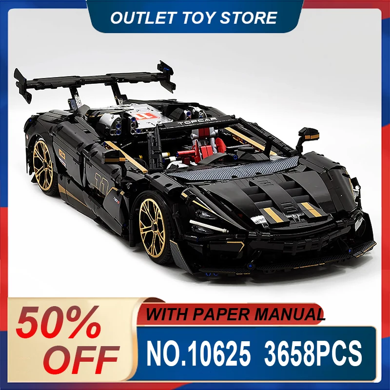 ROF-MAO Overflow Crack Up!!!! セット Guly 10625 Technical Black MOC Super Sprots Car Model