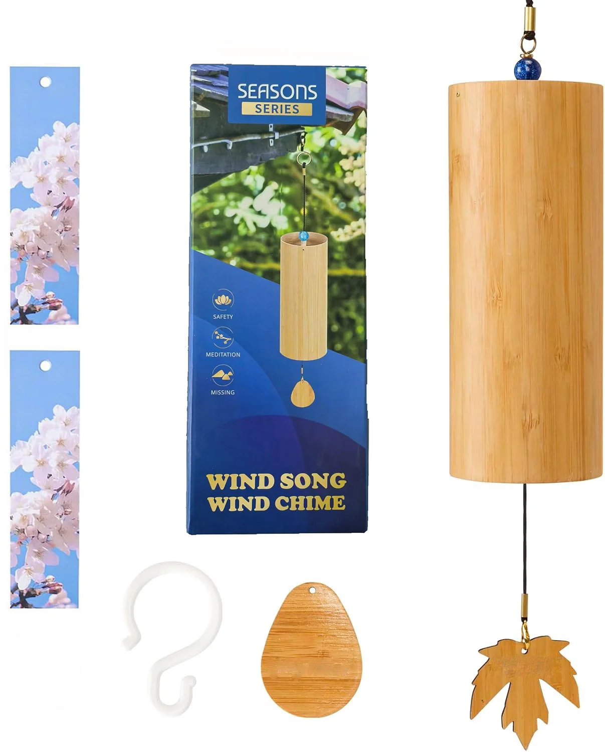 4 chord bamboo wind chimes C G F D chord windbell chime bells for music lovers hanging ornaments for outdoors courtyard