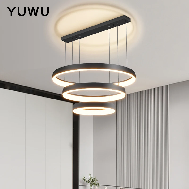 

Minimalist living room chandelier modern minimalist atmosphere Nordic creative roundlamps aluminum bedroom dining roomchandelier